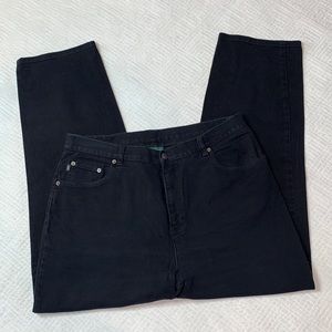 Lauren Ralph Lauren Black Straight Leg Denim Jeans, Women’s Size 16W